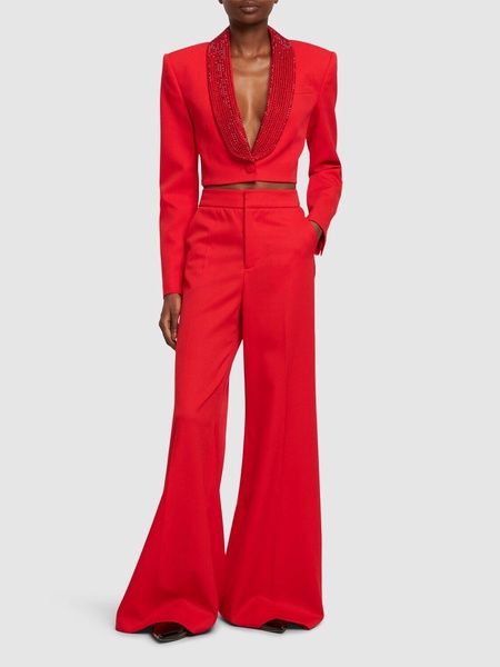 Embellished wool pants