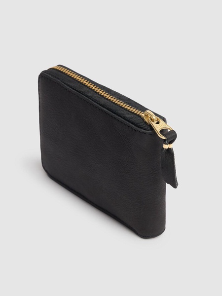 Washed leather wallet