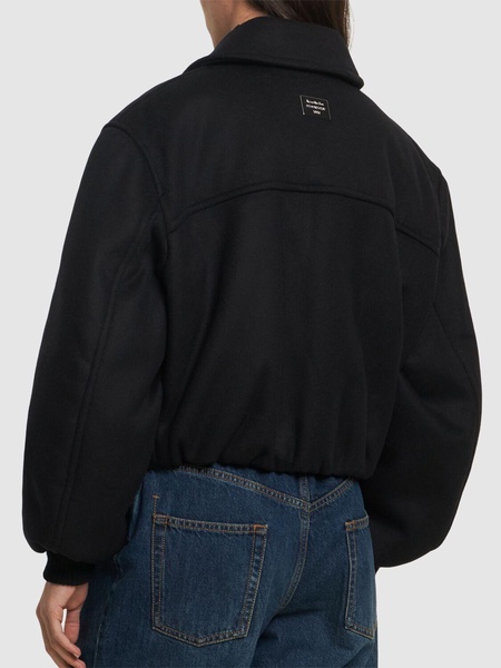 Owella wool blend felt bomber jacket