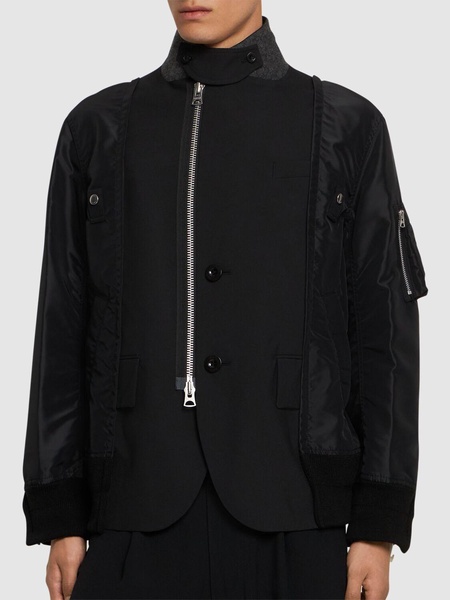 Wool blend twill jacket