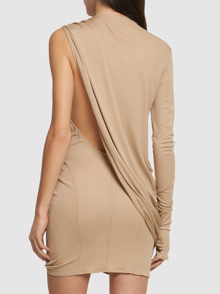 Draped viscose jersey mini dress