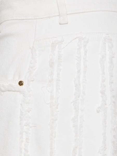 Cotton denim wide jeans