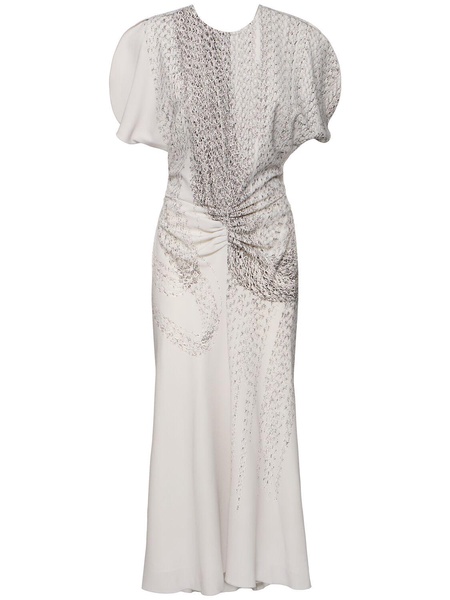 Gathered-waist midi dress