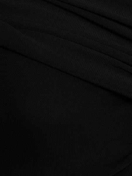 Draped crepe jersey crop top