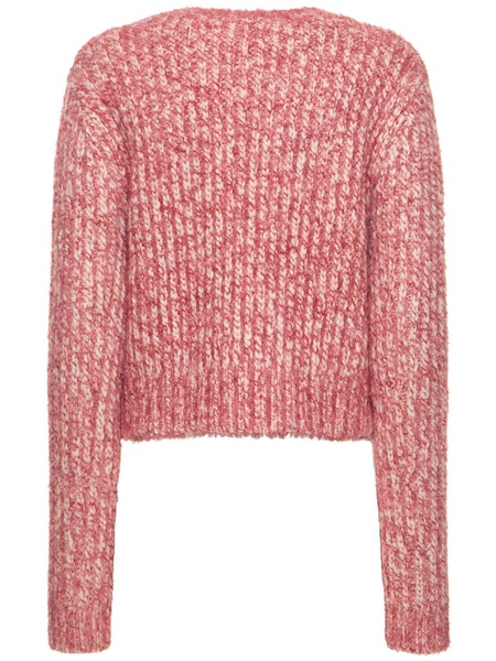 Chunky mélange wool blend knit sweater