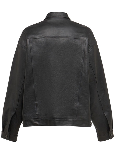 Denim-style leather jacket