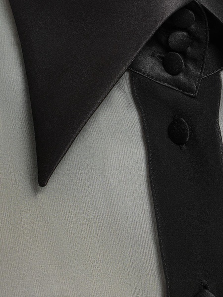 Sheer silk chiffon shirt