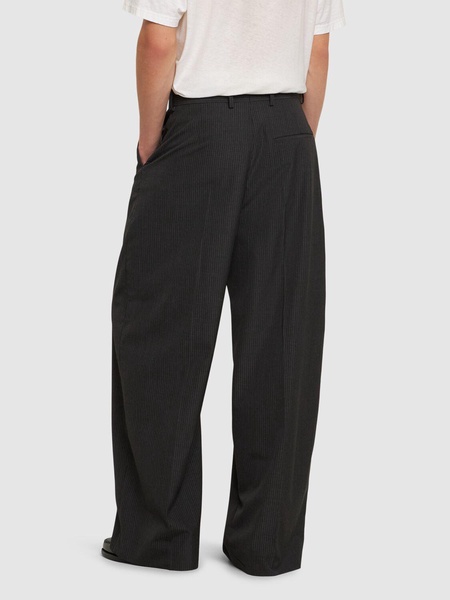 Wool blend pinstripe pants