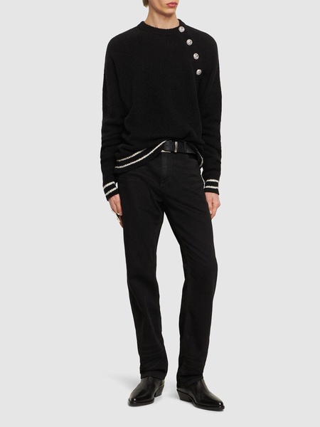 Regular cotton denim pants