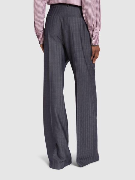 Wool suiting wide pants
