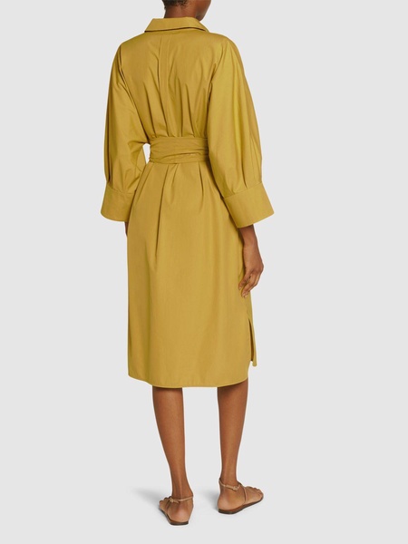 Tabata poplin belted midi shirt dress
