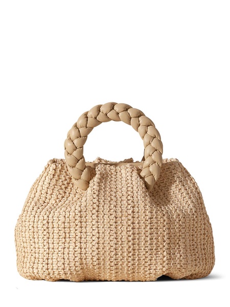 Medium Bombon raffia top handle bag