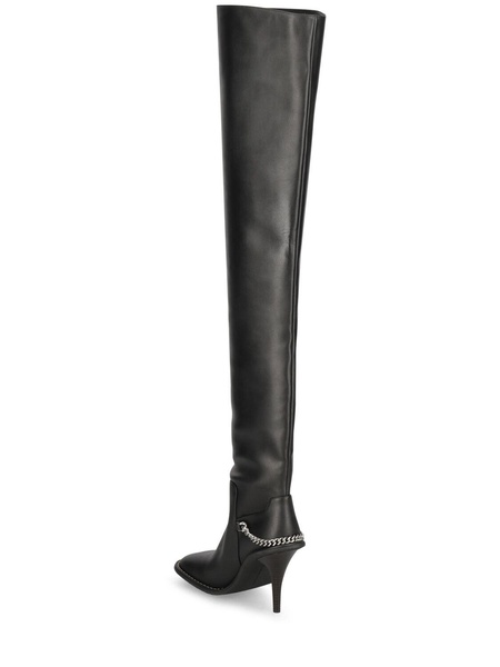 95mm Faux leather over-the-knee boots