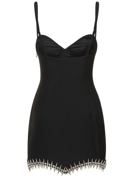 Embellished spike mini dress