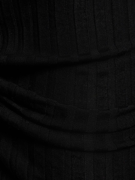 Twist fine ribbed wool dress