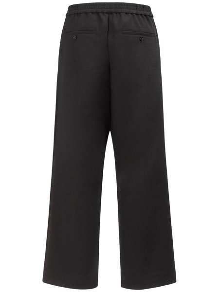 Wool blend straight pants