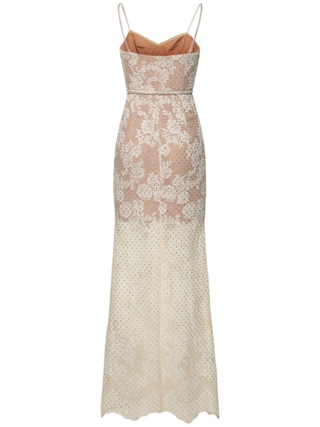 Embellished lace maxi dress