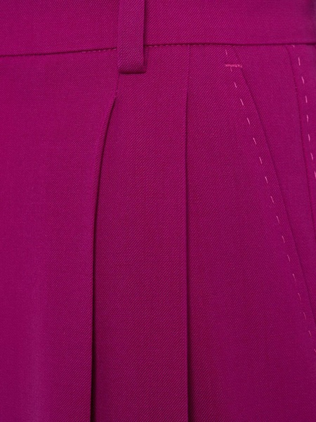 Stretch wool wide pants