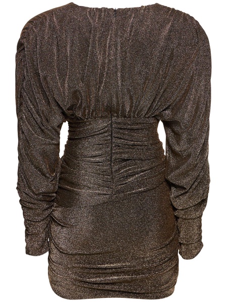 Draped lurex jersey mini dress