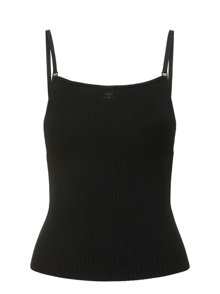 Rib knit viscose tank top