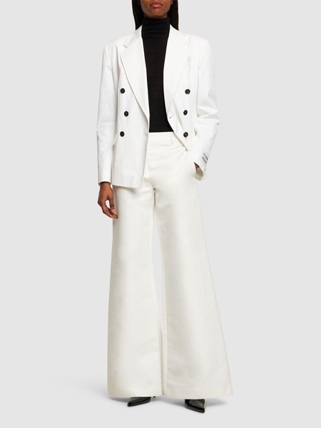 Cotton duchesse wide pants