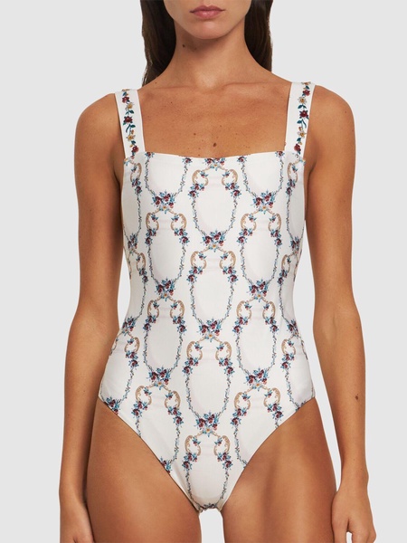 Cafe floral lycra one piece swimsuit