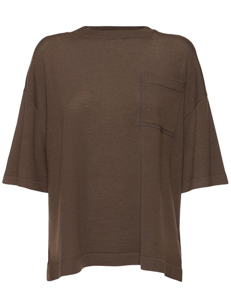 Wool & cashmere short sleeve sweater