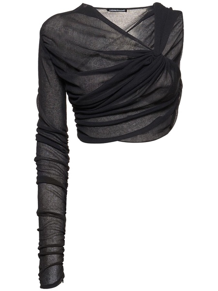 Draped viscose crop top