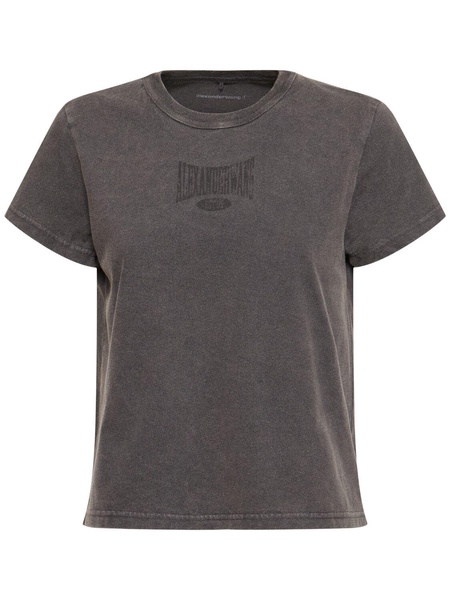 Graphic shrunken cotton rib t-shirt