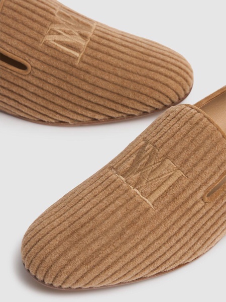 10mm Striped velvet loafers