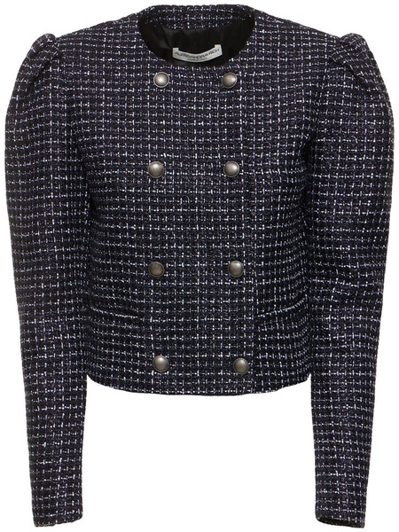 Sequined tweed double breasted jacket