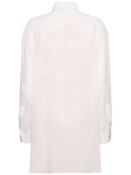 Silk chiffon tuxedo shirt