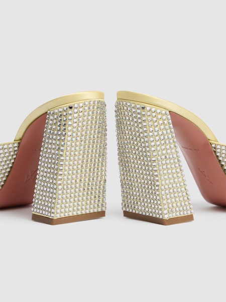 95mm Charlotte satin & crystal mules