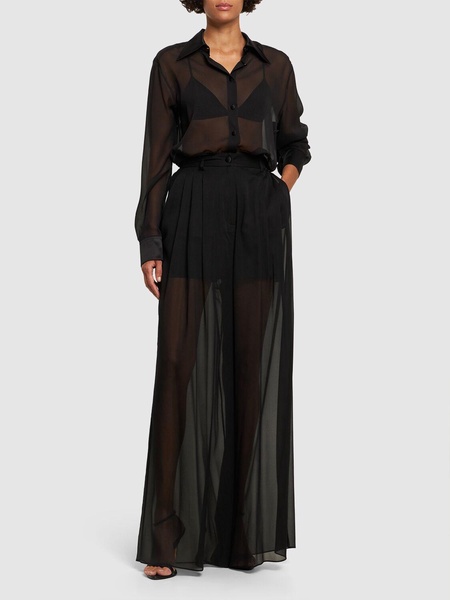 Sheer silk chiffon shirt