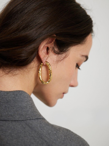 Big hammered hoop earrings