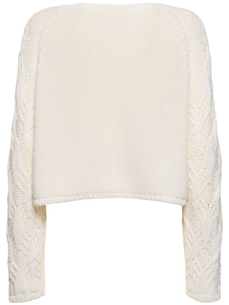 Embroidered knit sweater
