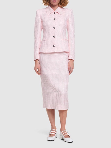 Sequined tweed single breasted jacket