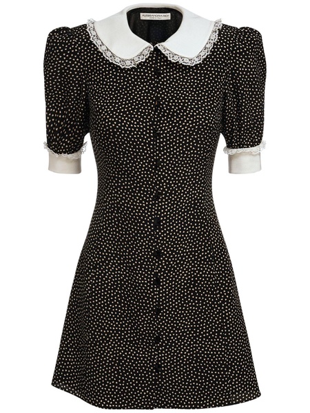Printed silk mini dress