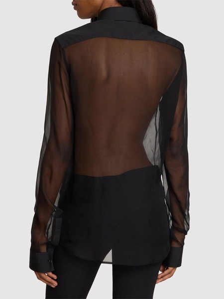 Silk chiffon western shirt
