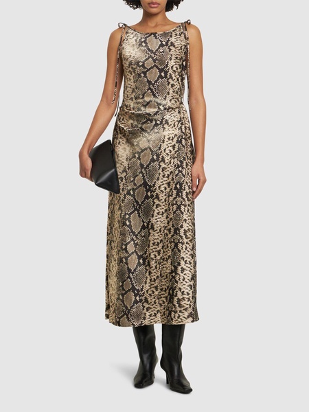 Dayla python print jersey long dress