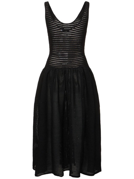 Crochet knit midi dress