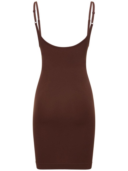 Sculpting jersey slip-on mini dress