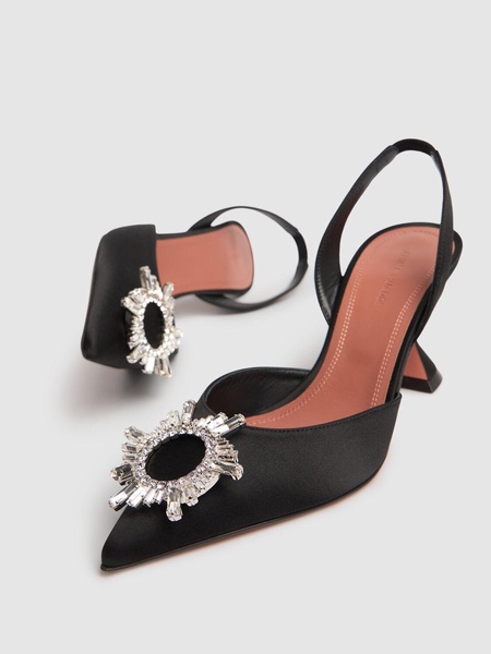70mm Begum satin slingbacks