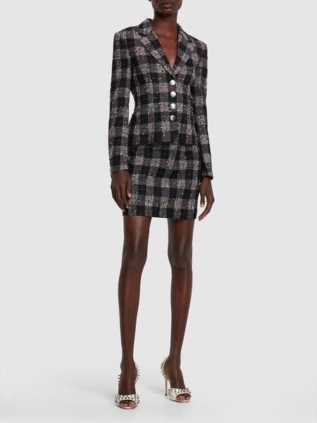Checked lurex bouclé jacket