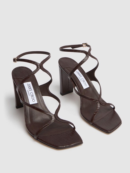 85mm Azie lizard print leather sandals
