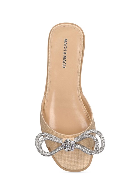 10mm Double Bow raffia flat sandals