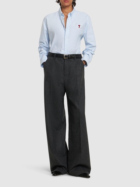 Cotton poplin logo shirt