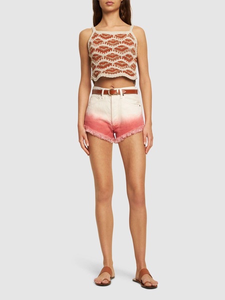 Hawa Mahal cotton & linen crop top
