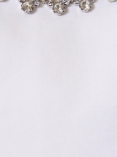 Crystal heart crepe mini dress