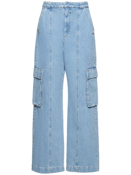 Patch denim cargo jeans